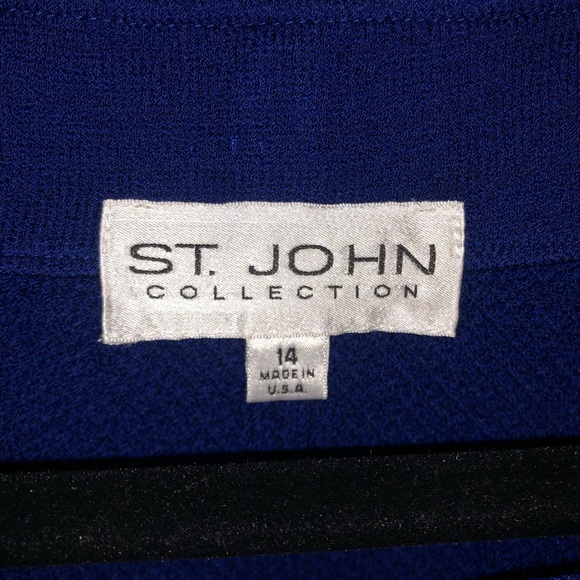 St. John Blue Zip-Up Shawl - Picture 3 of 6